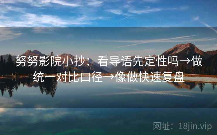 努努影院小抄：看导语先定性吗→做统一对比口径→像做快速复盘